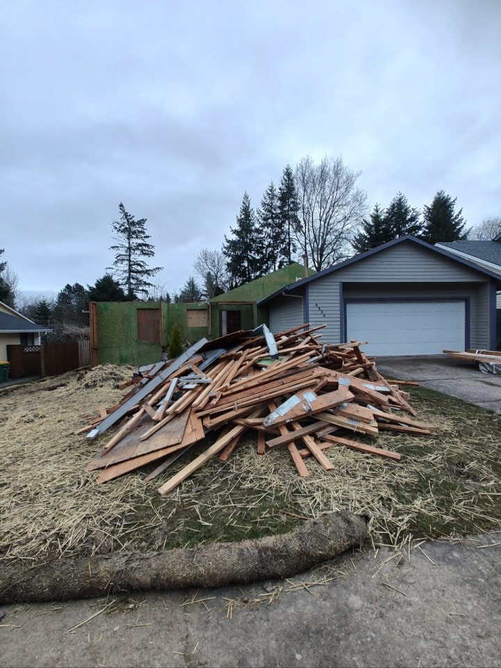 One level home, Roof Removed to add 2nd level