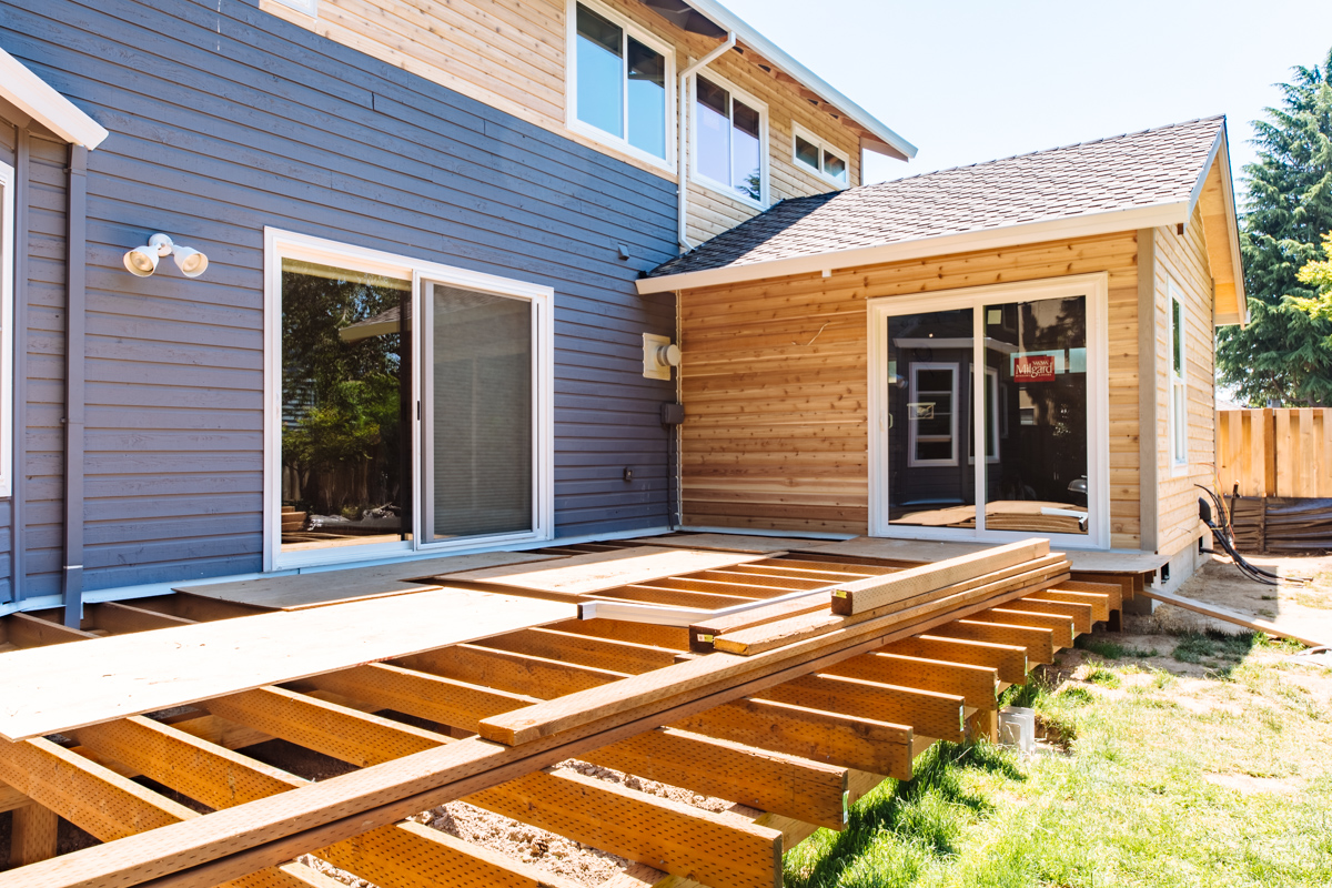 Deck Integrates Existing w/ Addition