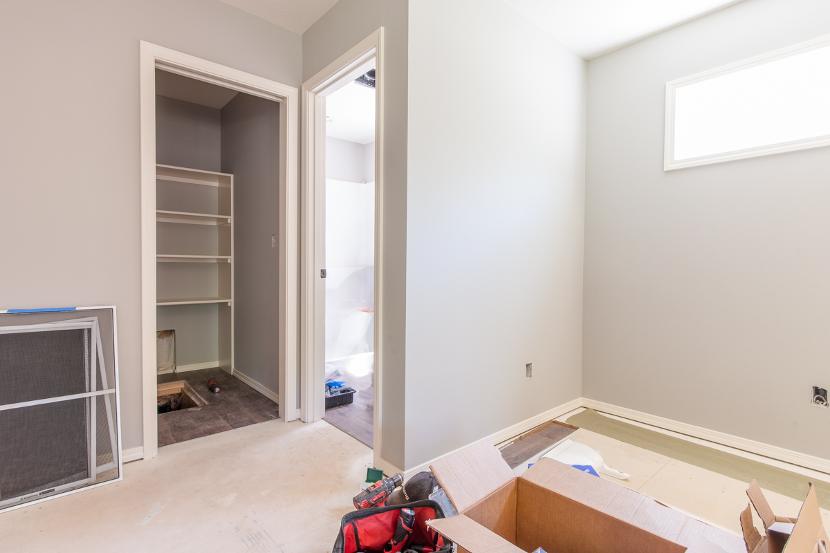 Downstairs addition in progress